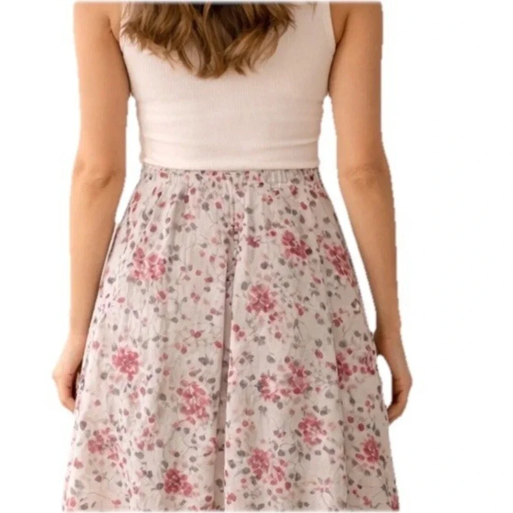 St.‎ John Sport Floral Pleated A-Line Skirt Twee Classic Luxury Sunday Best SZ 6